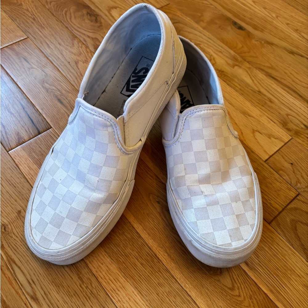 Vans Classic White Checkered Slip-Ons